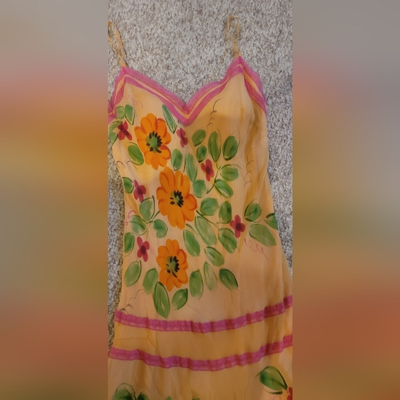 Sue Wong Yellow and Pink Dress - Picture 3 of 12